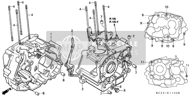 Honda CM125C 1992 Caja del cigüeñal para un 1992 Honda CM125C